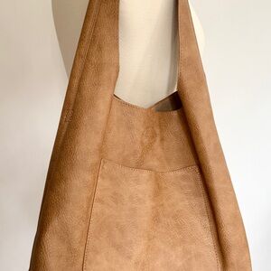 Tan Brown Hobo Tote Bag